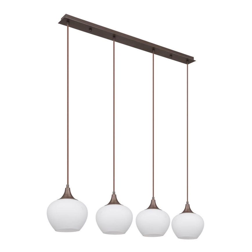 Globo - Chandelier on a string 4xE27/40W/230V white/brown