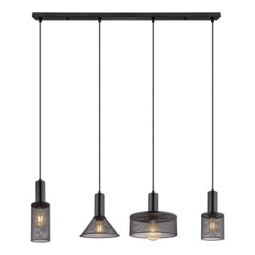 Globo - Chandelier on a string 4xE27/60W/230V black