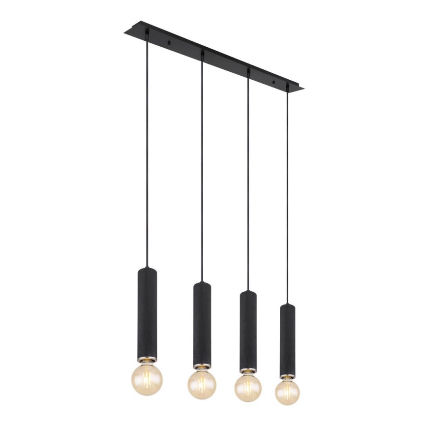 Globo - Chandelier on a string 4xE27/60W/230V black wood