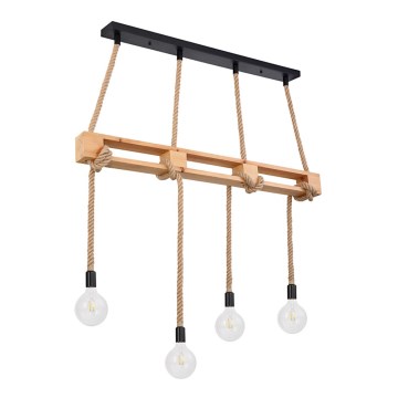 Globo - Chandelier on a string 4xE27/60W/230V pine