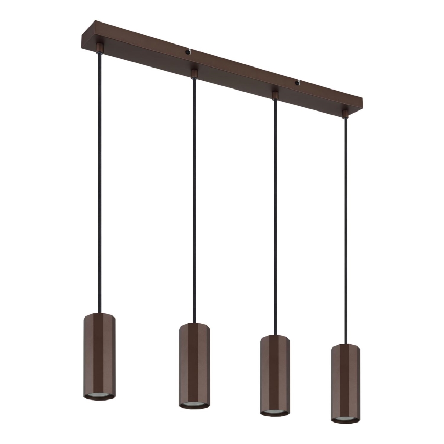 Globo - Chandelier on a string 4xGU10/25W/230V brown