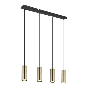 Globo - Chandelier on a string 4xGU10/35W/230V black/brass