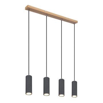 Globo - Chandelier on a string 4xGU10/35W/230V grey/brown