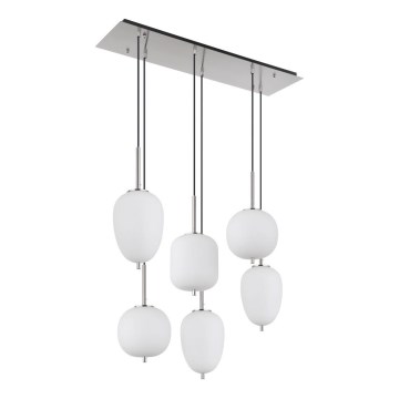 Globo - Chandelier on a string 6xE14/40W/230V shiny chrome