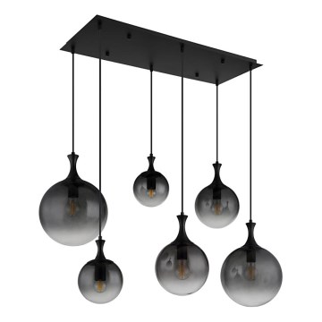 Globo - Chandelier on a string 6xE27/10W/230V black