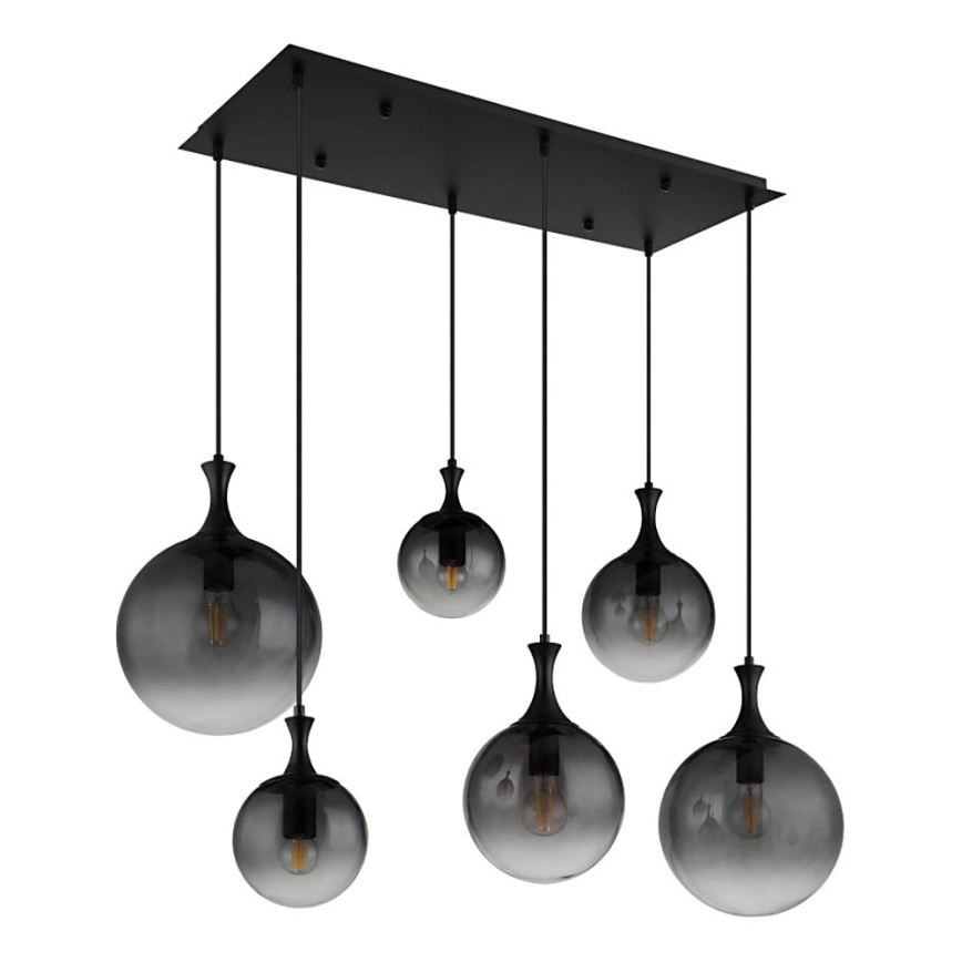 Globo - Chandelier on a string 6xE27/10W/230V black