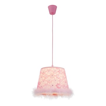Globo - Children's chandelier on a string 1xE27/60W/230V pink