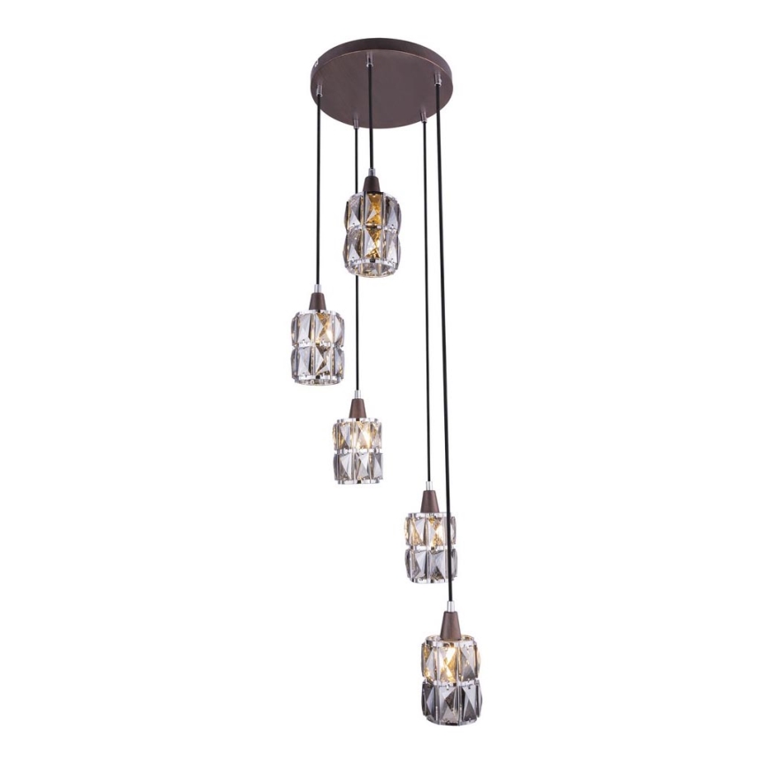 Globo - Crystal chandelier on a string 5xE14/40W/230V