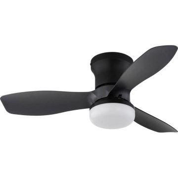 Globo - Dimmable LED Ceiling Fan, 15W/230V, 2700–6500K, Black + Remote Control