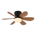 Globo - Dimmable LED ceiling fan LED/5W/230V 2700-6500K brown + remote control