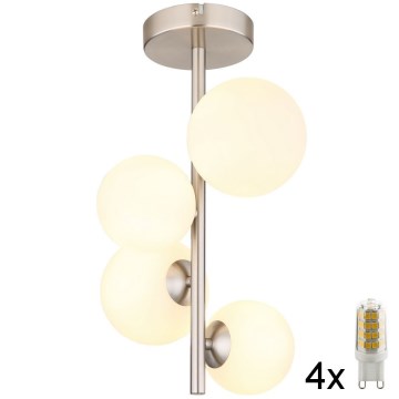 Globo - LED Chandelier on a pole 4xG9/3W/230V matte chrome