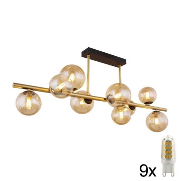 Globo - LED Chandelier on a pole 9xG9/3W/230V brass