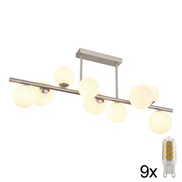 Globo - LED Chandelier on a pole 9xG9/3W/230V matte chrome
