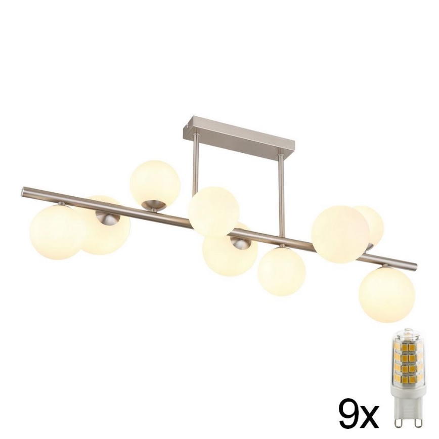 Globo - LED Chandelier on a pole 9xG9/3W/230V matte chrome