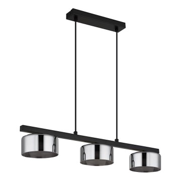 Globo - LED Chandelier on a string 3xGX53/6W/230V smoky/black