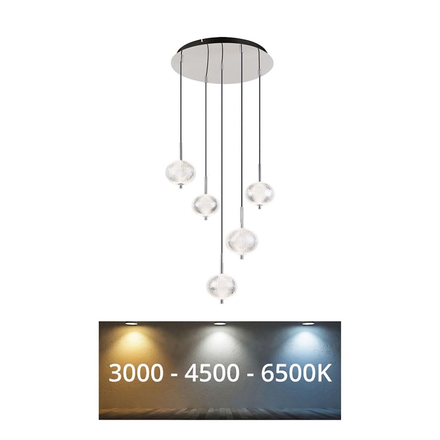 Globo - LED Chandelier on a string 5xLED/6,6W/230V 3000/4500/6500K