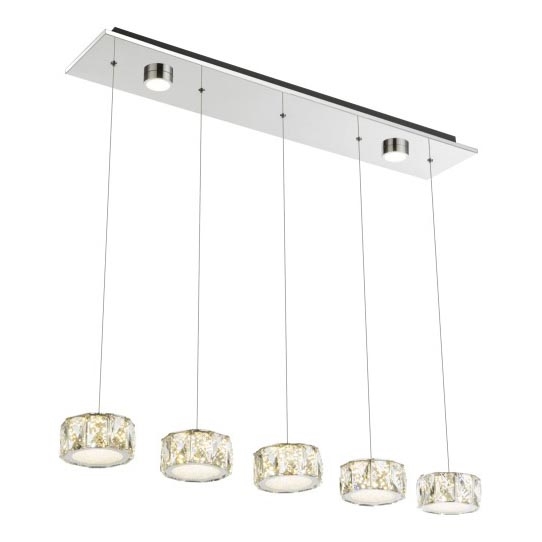 Globo - LED Chandelier on a string LED/52W/230V 4000K shiny chrome/clear