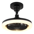 Globo - LED Dimmable ceiling fan LED/20W/230V 3000-6500K black + remote control