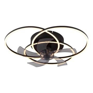 Globo - LED Dimmable Ceiling Fan LED/40W/230V 3000-6500K Black + Remote Control