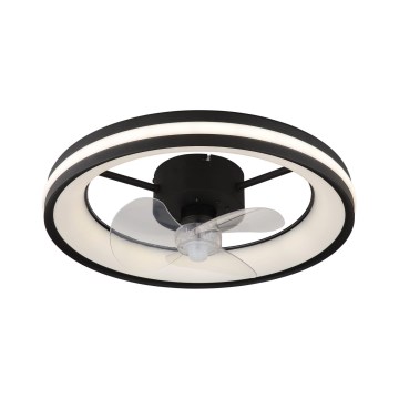 Globo - LED Dimmable ceiling light with a fan LED/30W/230V 2700-6500K black + remote control