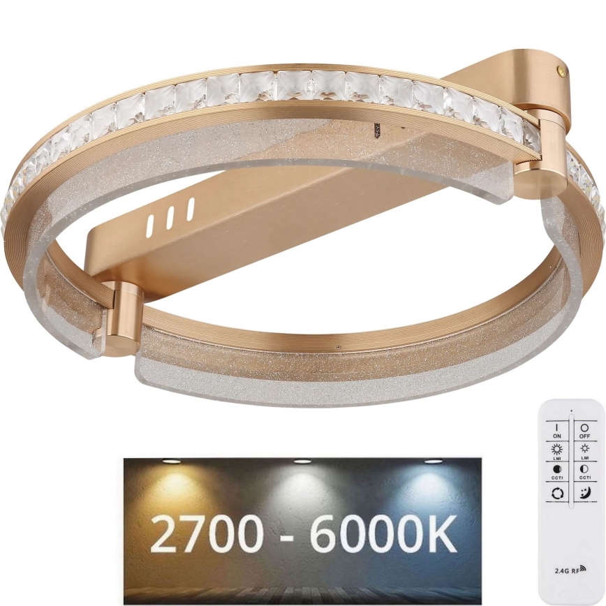 Globo - LED Dimmable crystal ceiling light LED/36W/230V 2700K-6000K + remote control