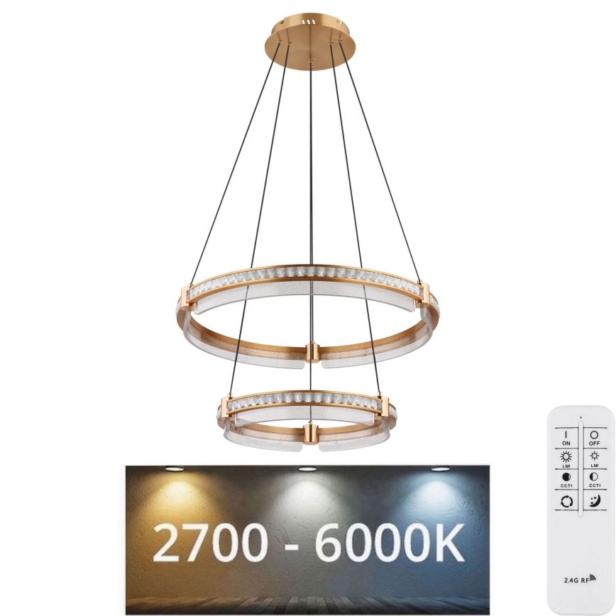 Globo - LED Dimmable crystal chandelier on a string LED/78W/230V 2700K-6000K + remote control