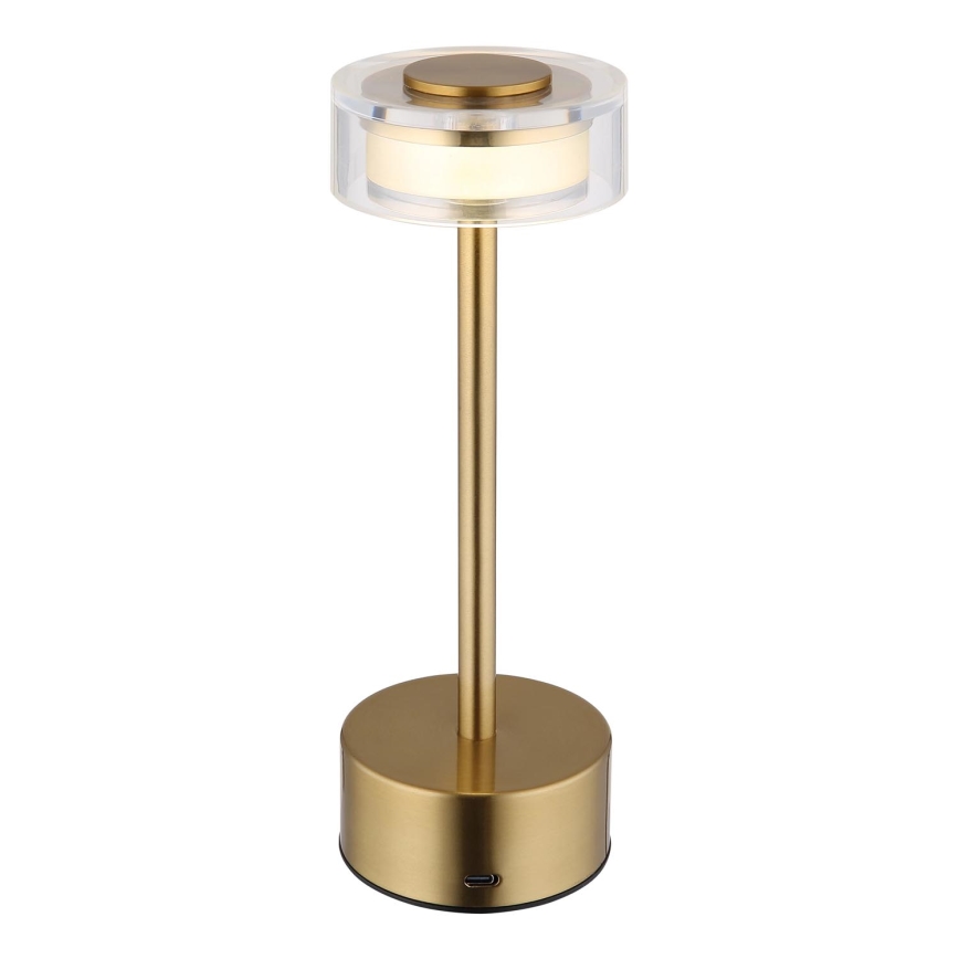 Globo - LED Dimmable rechargeable touch table lamp LED/2,5W/3,7V 2700/4000/6500K 1800mAh brass