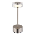 Globo - LED Dimmable rechargeable touch table lamp LED/2,5W/3,7V 2700/4000/6500K 1800mAh matte chrome