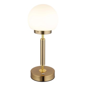 Globo - LED Dimmable rechargeable touch table lamp LED/2,5W/5V 1800mAh 2700/4000/6500K brass