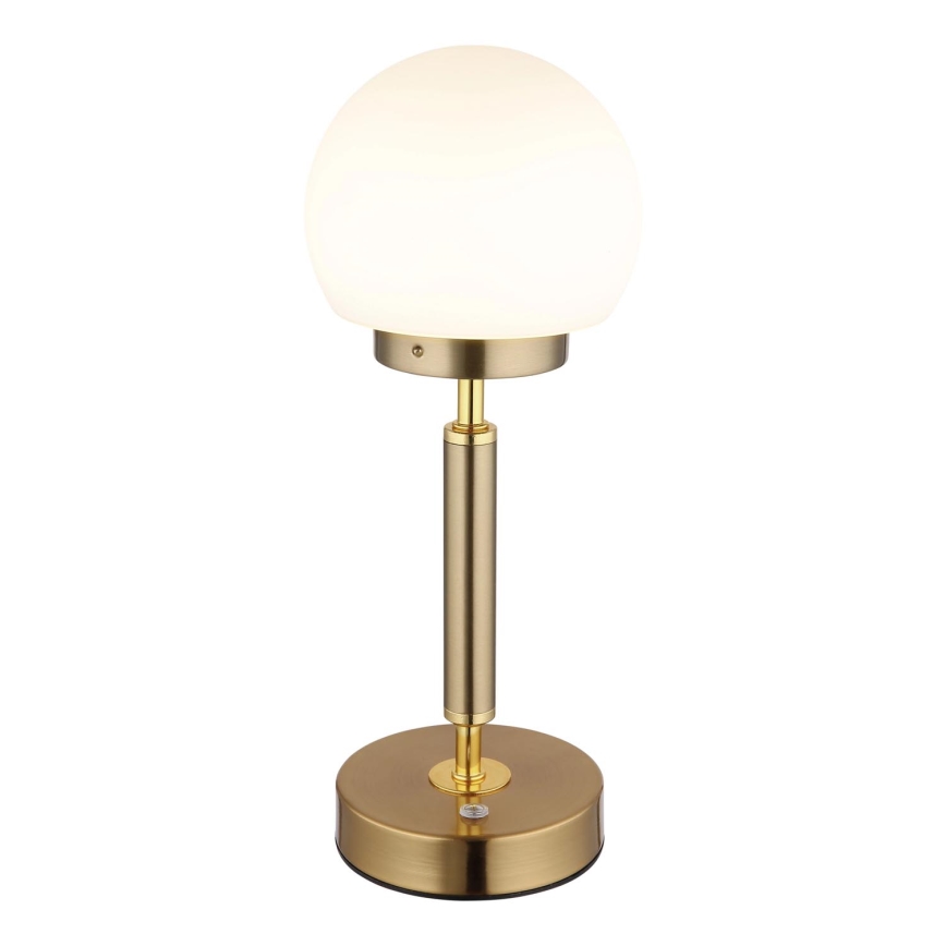 Globo - LED Dimmable rechargeable touch table lamp LED/2,5W/5V 1800mAh 2700/4000/6500K brass
