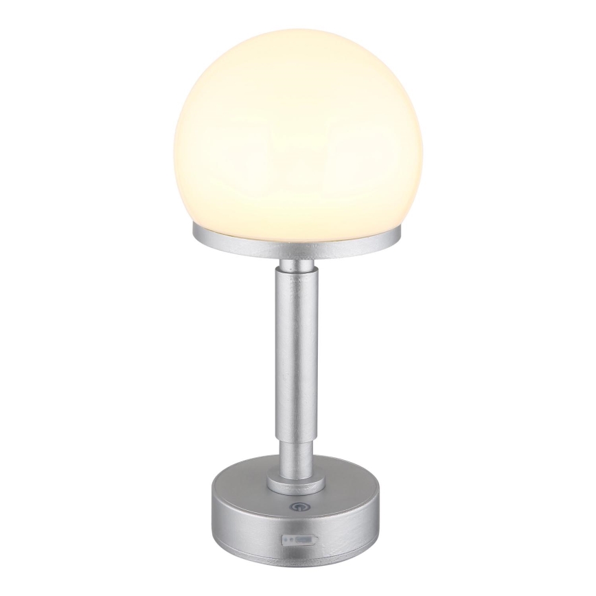 Globo - LED Dimmable rechargeable touch table lamp LED/2,5W/5V 1800mAh 2800K silver