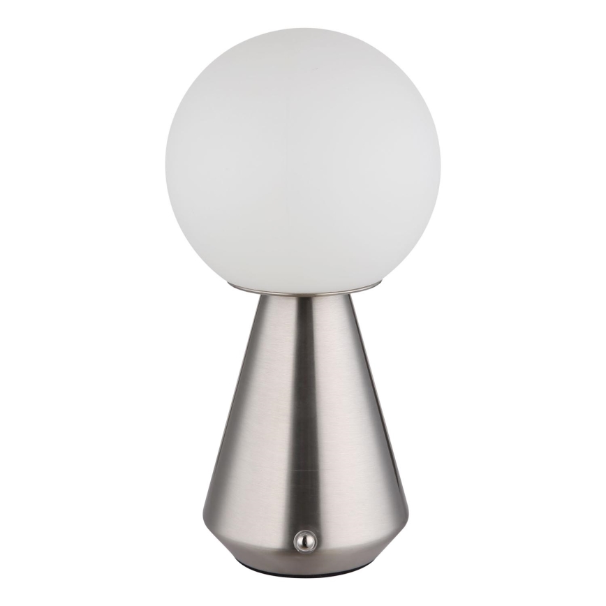 Globo - LED Dimmable touch outdoor table lamp LED/1,5W/5V 3000/4500/6500K 1800 mAh IP41 matte chrome