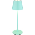 Globo - LED Dimmable Touch Rechargeable Outdoor Table Lamp 3-in-1 LED/3W/5V 3000/4000/5000K IP54 1800 mAh Mint Green