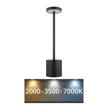 Globo - LED Dimmable touch table lamp LED/1,2W/3,7V 2000K/3500K/7000K 1200 mAh USB black