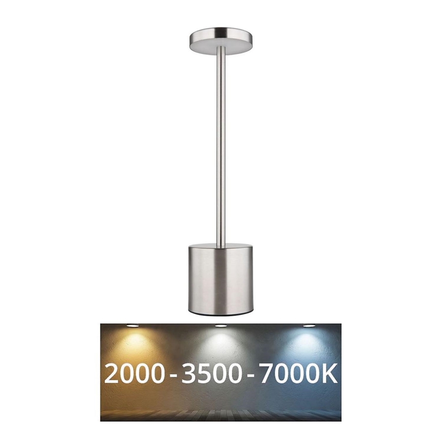 Globo - LED Dimmable touch table lamp LED/1,2W/3,7V 2000K/3500K/7000K 1200 mAh USB matte chrome