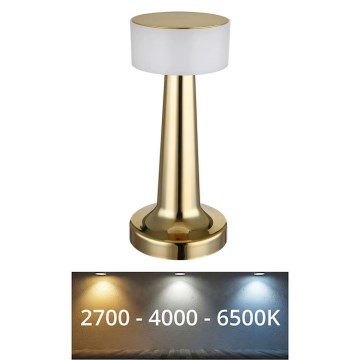 Globo - LED Dimmable touch table lamp LED/1W/3,7V 2700K/4000K/6500K 800 mAh USB gold