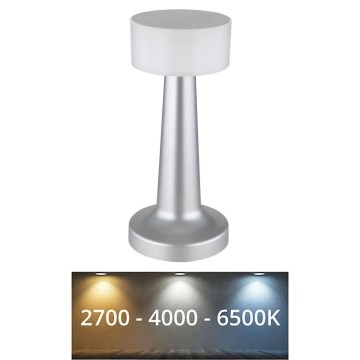 Globo - LED Dimmable touch table lamp LED/1W/3,7V 2700K/4000K/6500K 800 mAh USB matte chrome