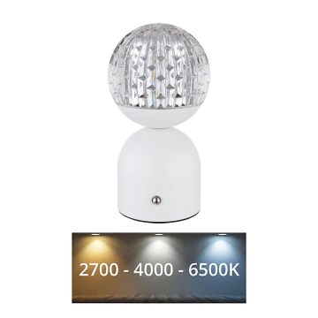 Globo - LED Dimmable touch table lamp LED/2,5W/3,7V 2700/4000/65000K 1800 mAh USB white