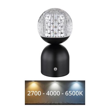Globo - LED Dimmable touch table lamp LED/2,5W/3,7V 2700/4000/6500K 1800 mAh USB black