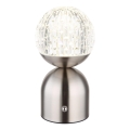 Globo - LED Dimmable touch table lamp LED/2,5W/3,7V 2700/4000/6500K 1800 mAh USB matte chrome