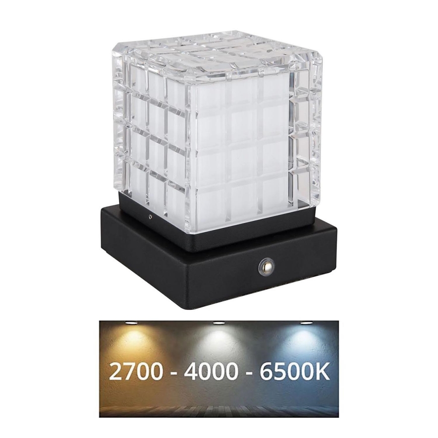 Globo - LED Dimmable touch table lamp LED/2,5W/3,7V 2700K/4000K/6500K 1800 mAh USB black