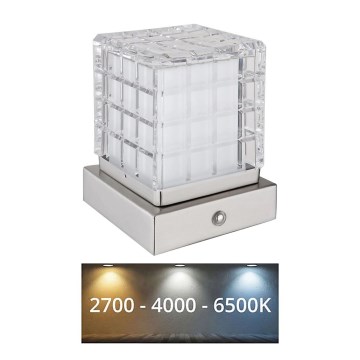 Globo - LED Dimmable touch table lamp LED/2,5W/3,7V 2700K/4000K/6500K 1800 mAh USB matte chrome