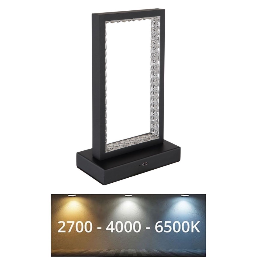 Globo - LED Dimmable touch table lamp LED/3W/3,7V 2700K/4000K/6500K 1800 mAh USB black