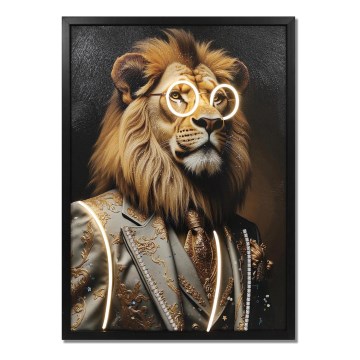 Globo - LED Illuminated Decorative Rechargeable Wall Art LED/5W/5V 1000 mAh Lion