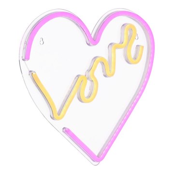 Globo - LED Neon wall decoration LED/3W/USB heart