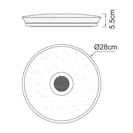 Globo - LED RGBW Dimmable bathroom light with a speaker LED/18W/230V 3000-6500K IP44 + remote control