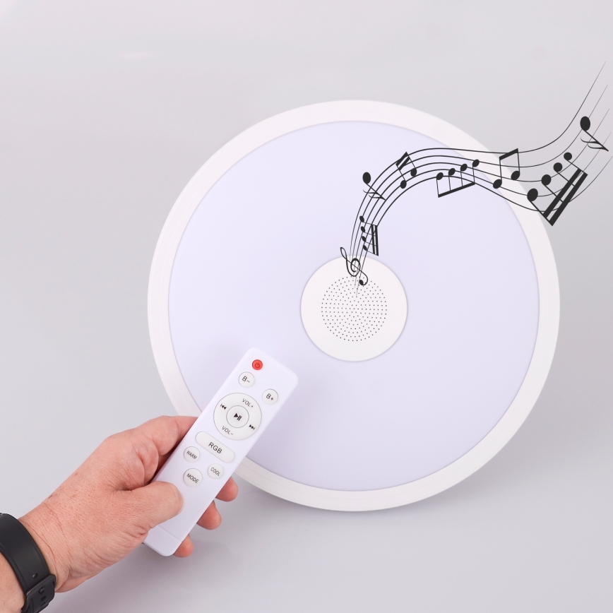 Globo - LED RGBW Dimmable bathroom light with a speaker LED/18W/230V 3000-6500K IP44 + remote control