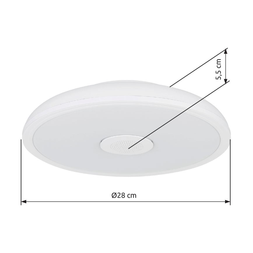 Globo - LED RGBW Dimmable bathroom light with a speaker LED/18W/230V 3000-6500K IP44 + remote control