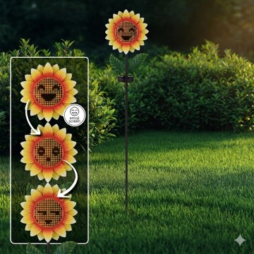 Globo - LED Solar Lamp 200 LEDs / 3 V, IP44, 600 mAh, Flower-shaped