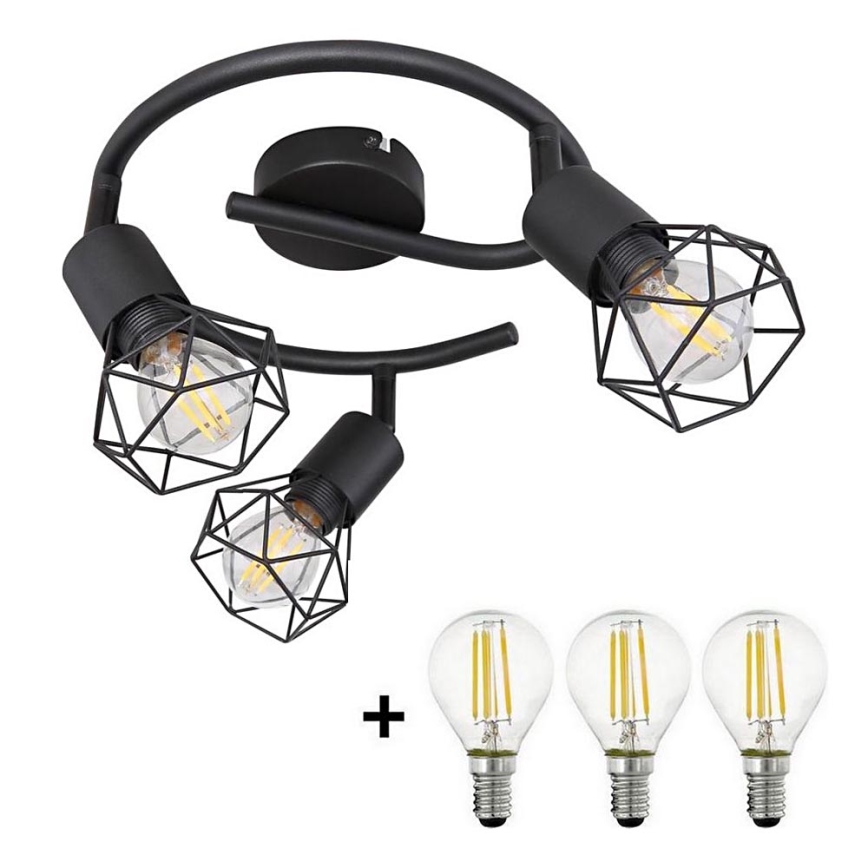 Globo - LED Spotlight 3xE14/6W/230V black